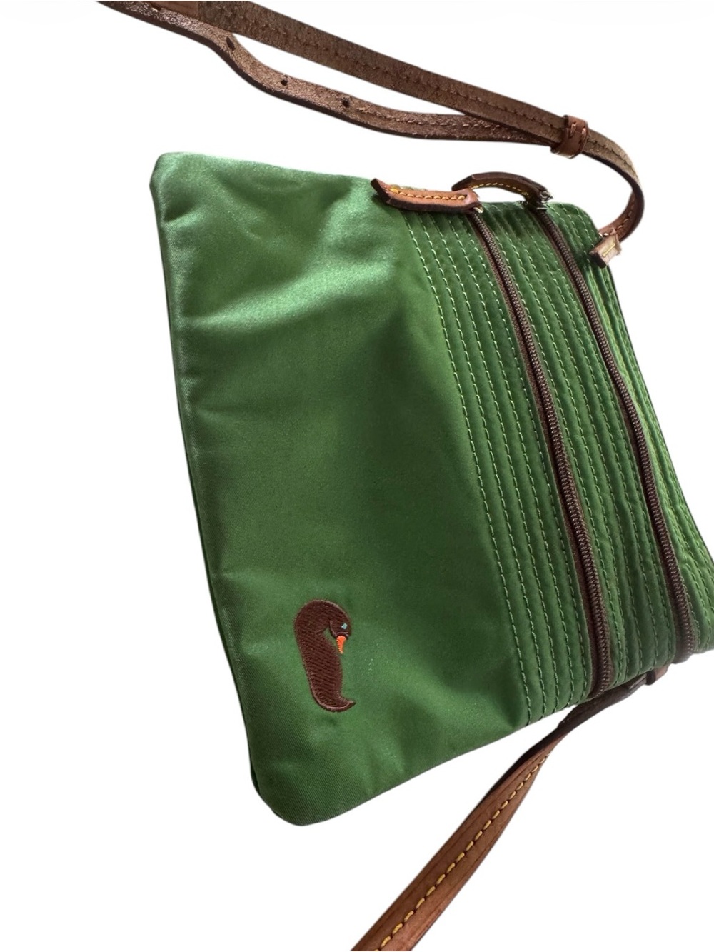 Dooney & Bourke Nylon North South Triple Zip Crossbody.Color: Kelly green nylon. - Picture 12 of 12
